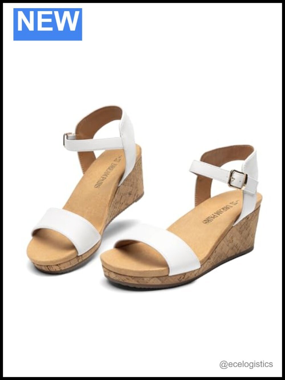 Women's Cushioned Platform Wedge Sandals 3in Heel Adjustable Ankle Strap